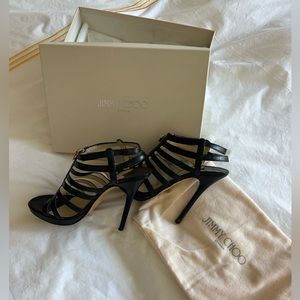 Jimmy Choo black leather heel